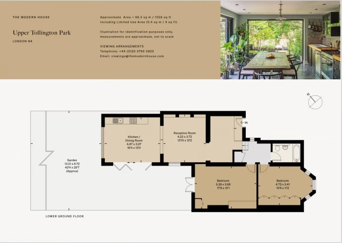 Квартира с выходом в сад в лондонском таунхаусе (98 м2)