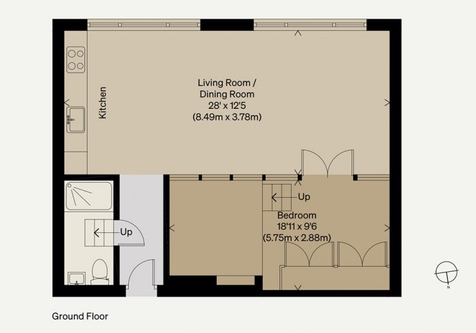 Лофт в бывшем складском здании в Лондоне (52 м2) Лофт в бывшем складском здании в Лондоне (52 м2)