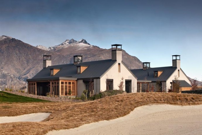 Загородный дом с видом на горы в Новой Зеландии