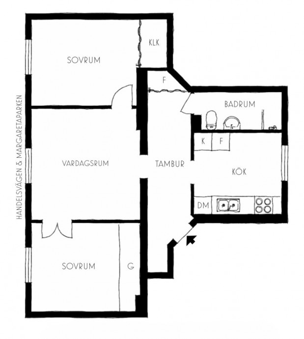 Квартира площадью 72 м2 в Стокгольме