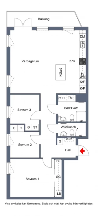 Квартира площадью 91 м2 в Стокгольме