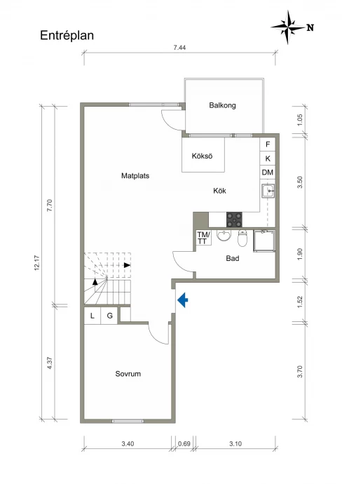 Двухуровневая квартира площадью 95 м2 в Гётеборге