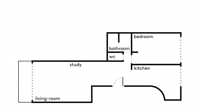Холостяцкая квартира площадью 50 м2 в Париже