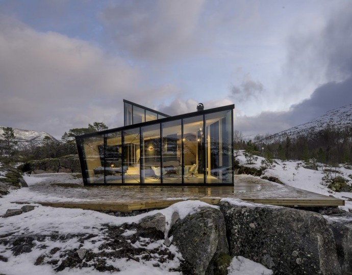 Оригинальная архитектура виллы в Нарвике, Норвегия