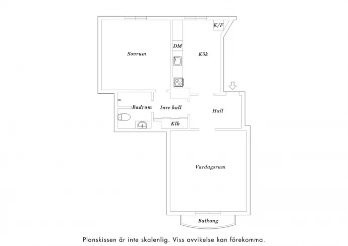 Квартира в доме 1929 года постройки в Швеции (58 м2)