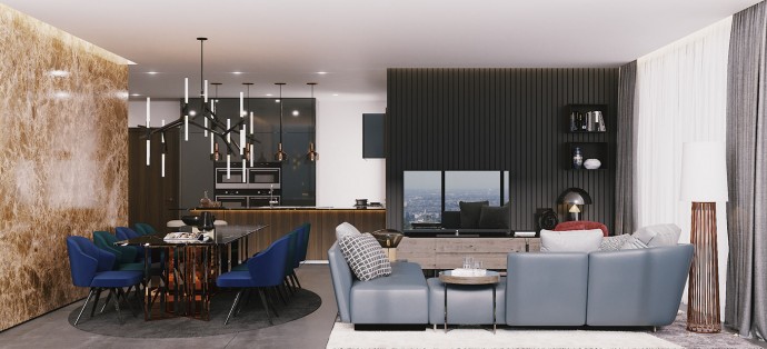 Проект квартиры, оформленной в темных тонах Проект квартиры, оформленной в темных тонах