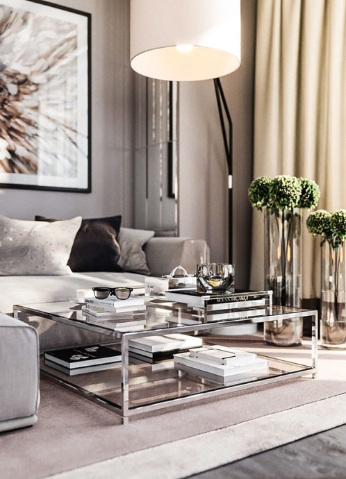 Гостиная, оформленная в бежевых тонах Гостиная, оформленная в бежевых тонах