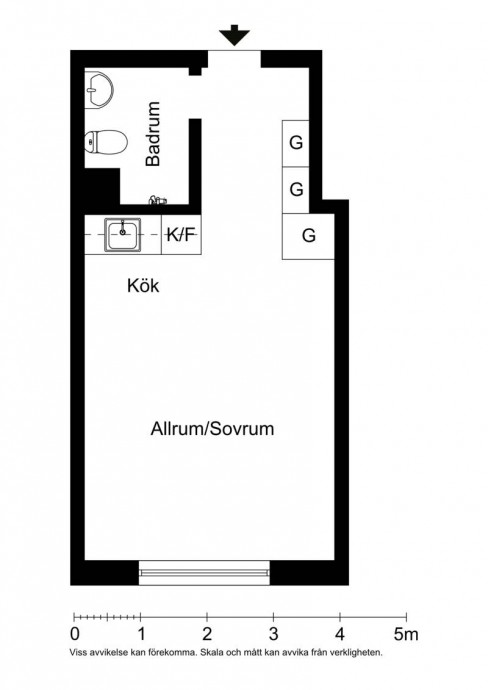 Студия площадью 25 м2 в Стокгольме