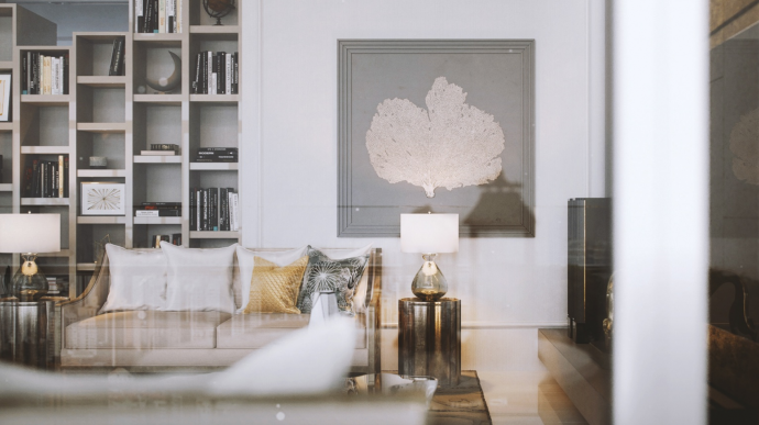 Гостиная в пентхаусе во Вьетнаме Гостиная в пентхаусе во Вьетнаме