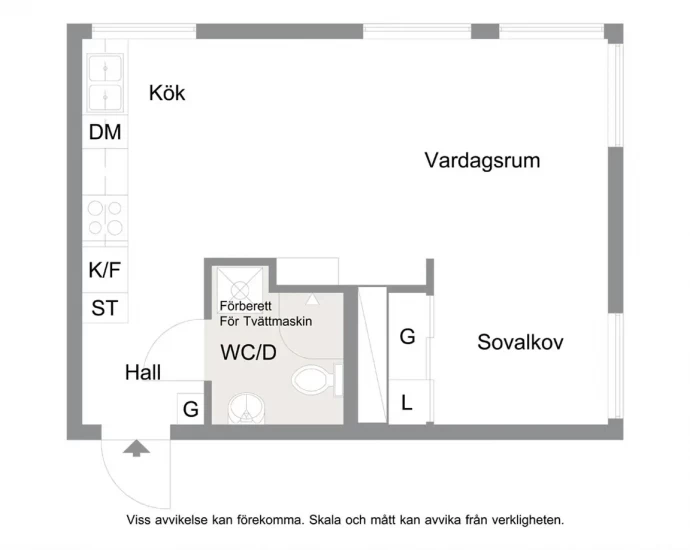 Шведская квартира-студия площадью 34 м2