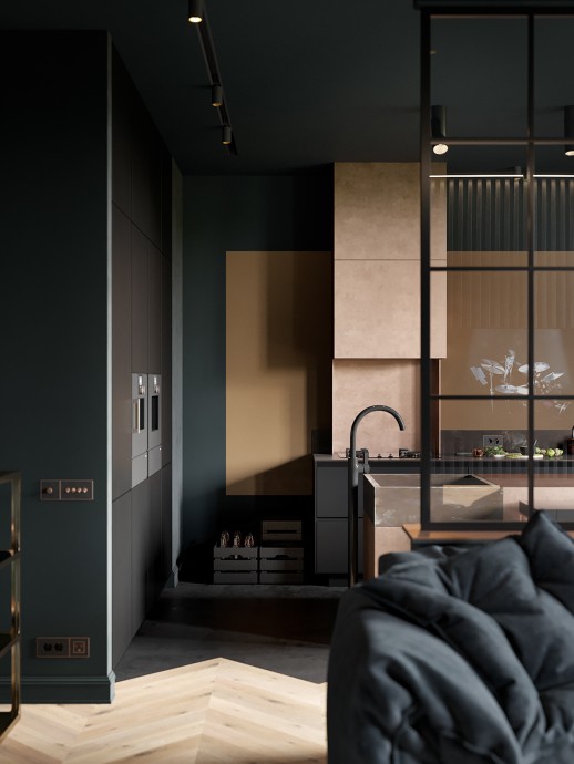 Гостиная, оформленная в тёмных тонах Гостиная, оформленная в тёмных тонах