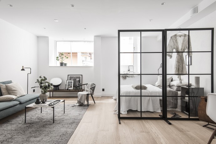 Шведская квартира-студия площадью 50 м2 Шведская квартира-студия площадью 50 м2