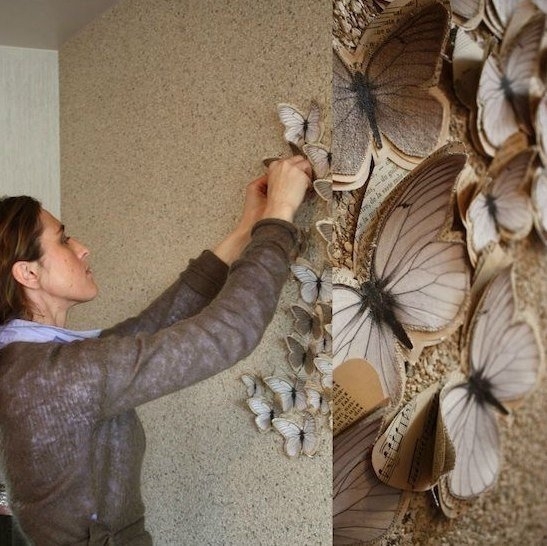 Украшение стен бабочками