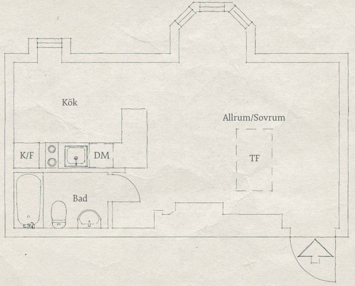 Идеи для маленьких квартир: 31 м² в Стокгольме