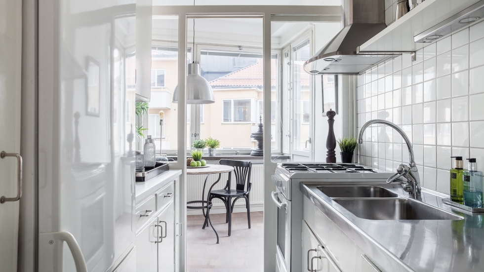 Скандинавская квартира 38 м² с небесными акцентами